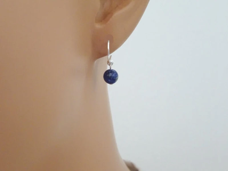 2017 Модные Драгоценности Синий Бисер Серебро Серьги Падения Панк Очернить Крест