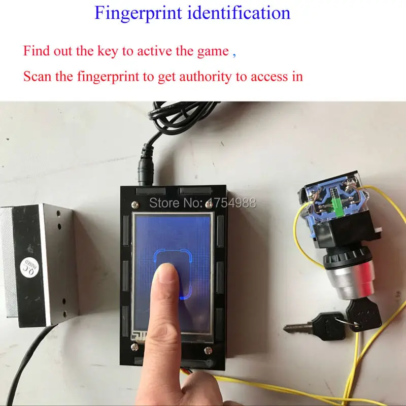 Finger Print Scanner prop Escape room game Fingerprint identification puzzle identify the fingerprint to release lock