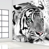 custom 3d photo wallpaper black white animal tiger wall painting living room bedroom entrance background wall mural wallpaper