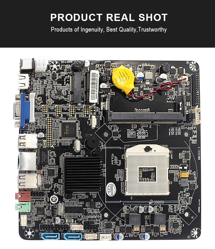 JINGSHA HM55 Motherboard Core i3/i5/i7 PGA 988 CPU with Dual Channel 18/24-bit LVDS SATA 3Gb/s Mini PCI-E for AIO thin client