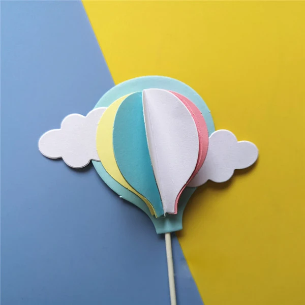hot balloon blue Радуга Единорог торт Топпер свадебный день рождения торт украшение облако шар флажки для торта кекс Топпер Единорог вечерние принадлежности - Цвет: hot balloon blue