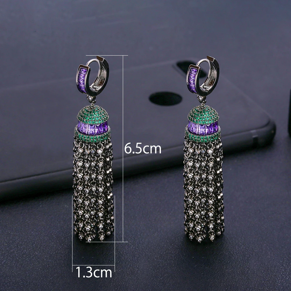 Женские длинные висячие серьги janekellyTrendy свадебные с кубическим Цирконом и
