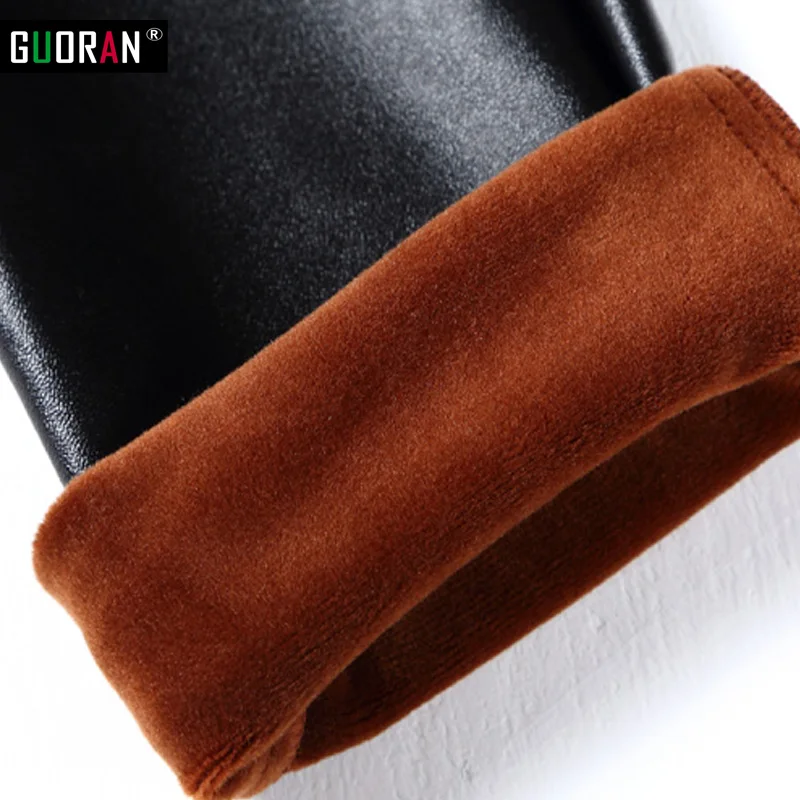 Зимние теплые плотные брюки из искусственной кожи большие размеры женские