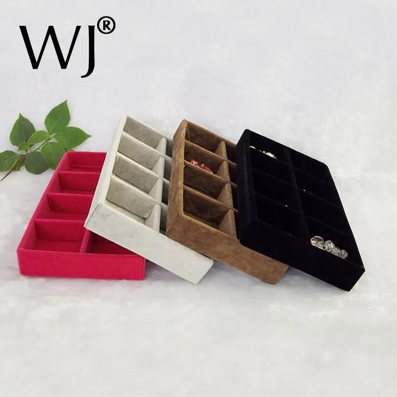 

Горячая продажа 4 шт./лот ожерелье браслет из бисера Кольцо Дисплей лоток коробка для хранения бархатные ювелирные изделия чехлы 4 цвета [красный, коричневый, серый, черный]