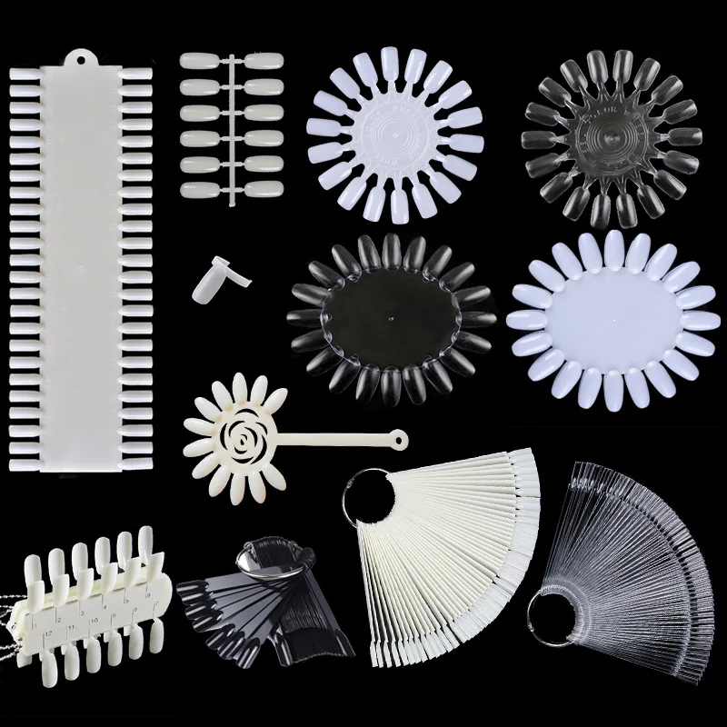 Накладные ногти цветные карты прозрачные натуральные веерные платы дисплей для
