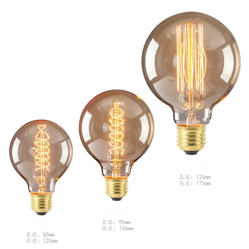 Лампа накаливания Эдисона в стиле ретро 220 В переменного тока 40 Вт|led filament light bulb|bulb