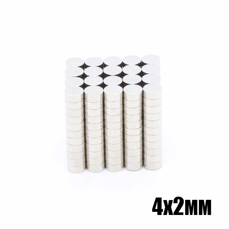 Неодимовый магнит 4x2 500 шт. 4 мм x 2 N35 NdFeB постоянный маленький круглый супер мощный
