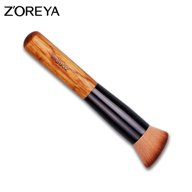 Щетка для макияжа ZOREYA Kabuki румяна основы деревянная ручка высокое качество