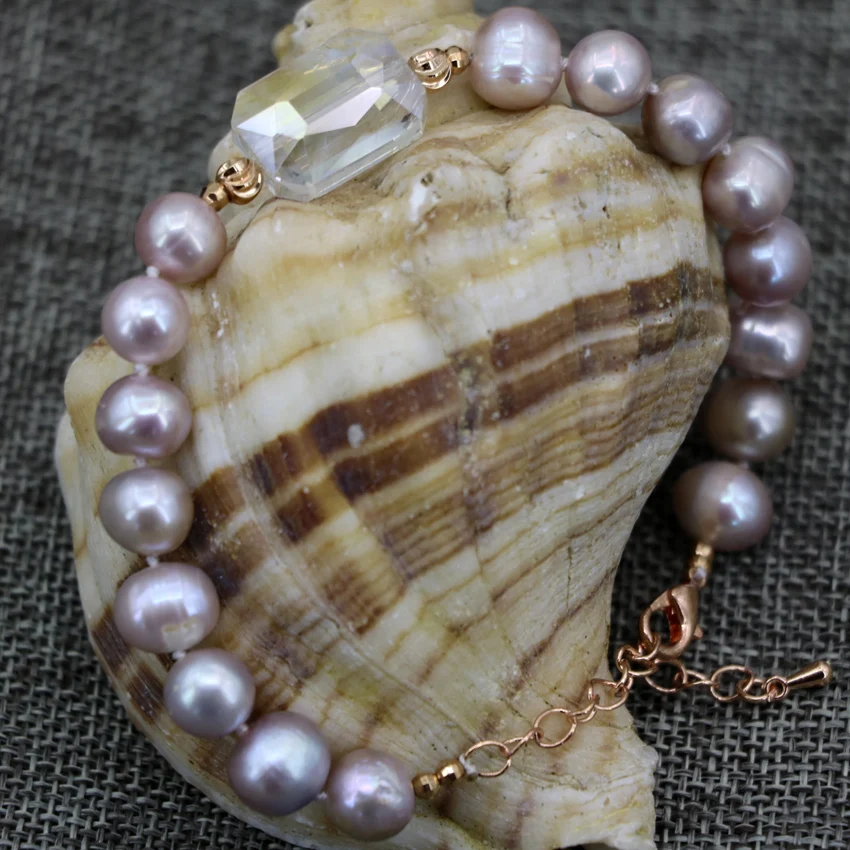 Оригинальный дизайн 9-10 мм природный фиолетовый пресной воды культивированный