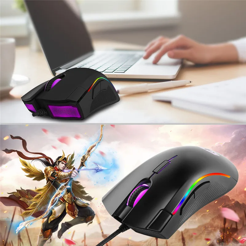 Delux Проводная геймерская мышь M625 USB оптическая мышь 5000 dpi 6600FPS ACC20G 7 кнопок с RGB светодиодный корпус из настоящего матового АБС-пластика