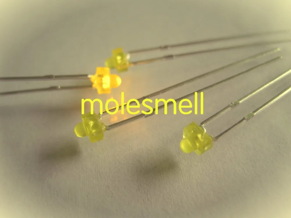 100 шт. 1 8 мм желтый рассеянный светодиодный светильник с желтыми линзами