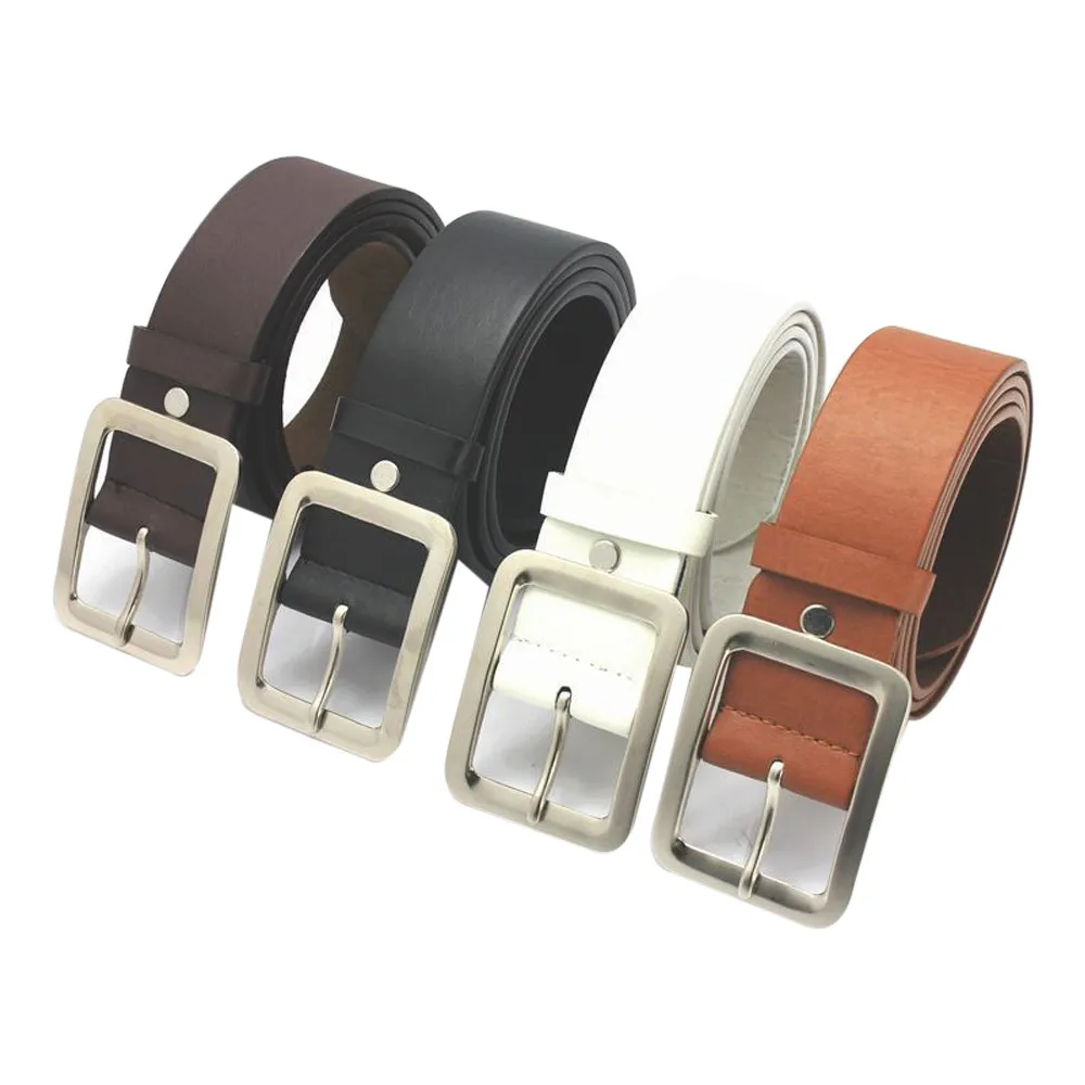 

Men Belt Casual Faux Leather Belt Buckle Waist Strap Metal Buckle Belt For Men cinturones para hombre ceinture homme A9