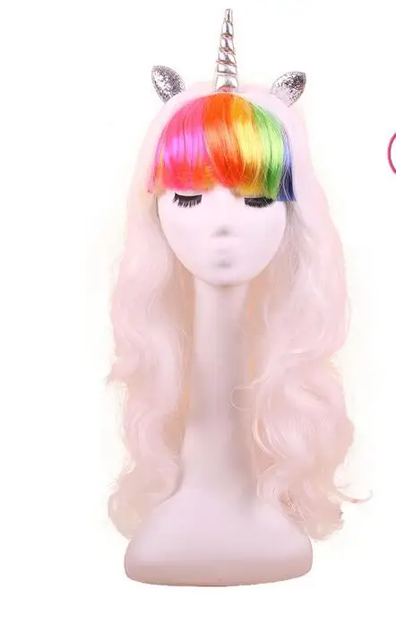 50 шт. DHL пони Радуга Дэш Косплей цветные синтетические волосы шляпы для вечеринки