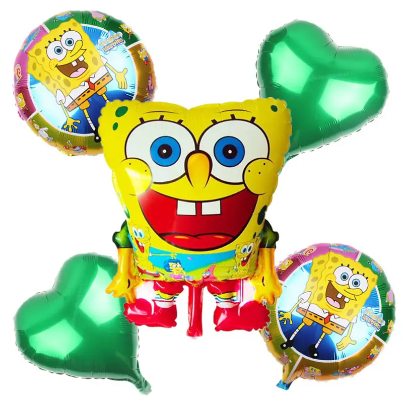 Бесплатная доставка 5 шт./партия новинка в форме Спанч Боба алюминиевый воздушный