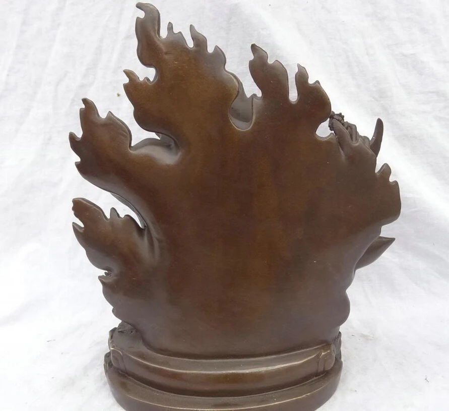 Элегантный S2843 12 &quotКитайский Чистая Бронзовый Буддийский Ваджра-Пани Махакалы