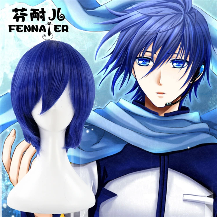 Vocaloid Kaito синий короткий парик Хэллоуин ролевые игры волосы