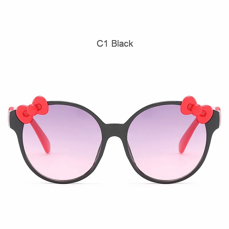 C1 Black MYT_0097 детские солнцезащитные очки с бантом, очки детские для мальчиков и девочек, солнцезащитные очки для девушек UV400 - Цвет линз: C1 Black