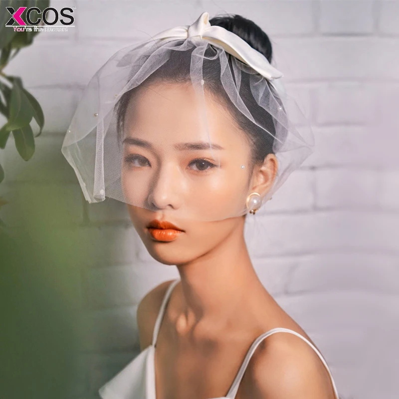 Новинка 2018 винтажные тюлевые Свадебные шляпы с жемчугом вуаль для лица волос