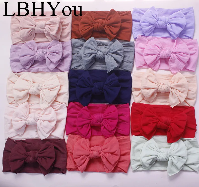 1 шт. большие банты широкие эластичные повязки нейлоновые двойной бантик тюрбан