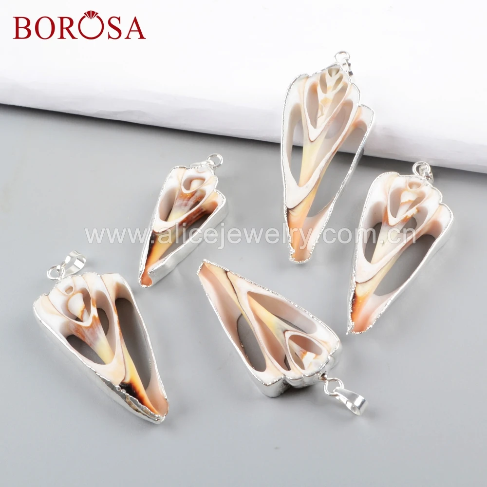 BOROSA 12 шт. кулон с натуральным кулоном в виде раковины для изготовления ювелирных