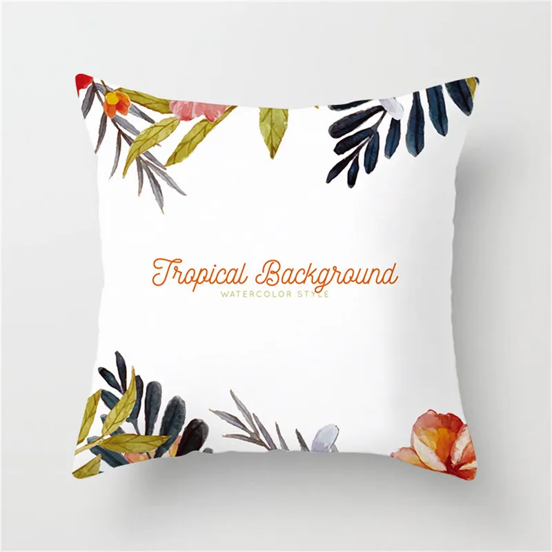 

Fuwatacchi Tropical Leaves Flower Printed Cushion Cover Floral Vintage Beer Pillow Cover Decorative Pillowcase for Home Sofa