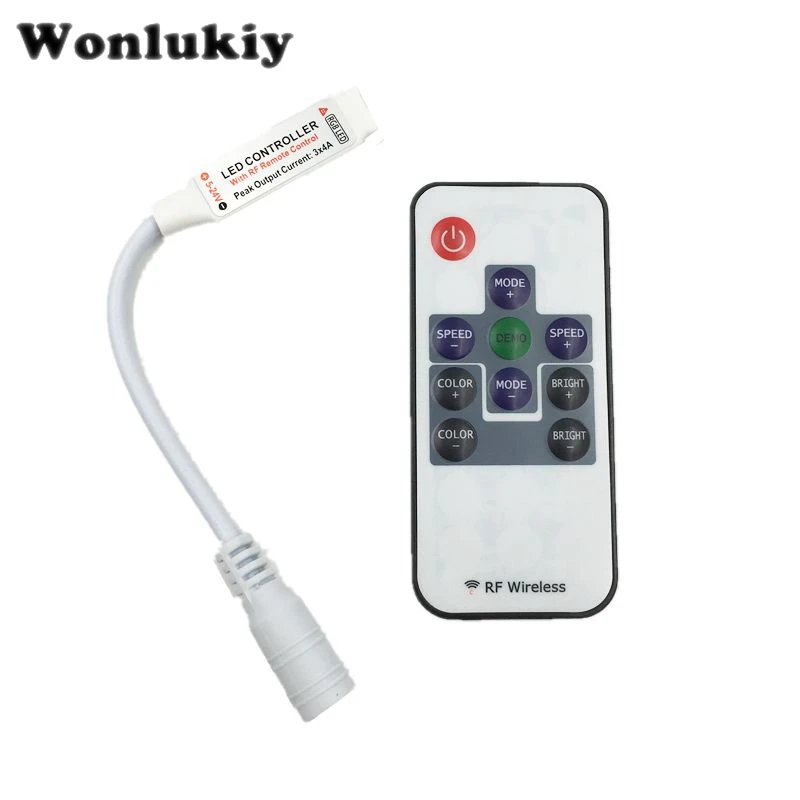 Wonlukiy RF беспроводной пульт дистанционного управления светодиодный диммер для RGB