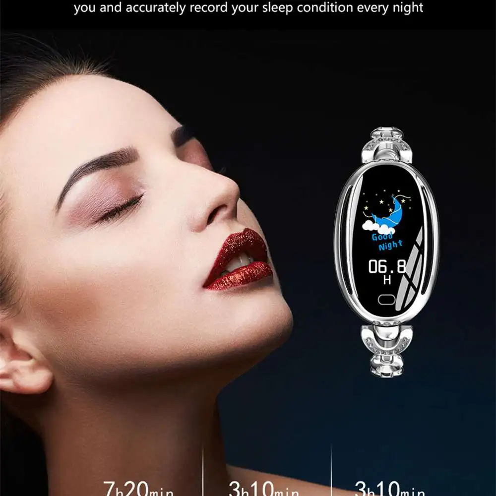 E68 смарт браслет для женщин пульсометр кровяное давление фитнес трекер IP67