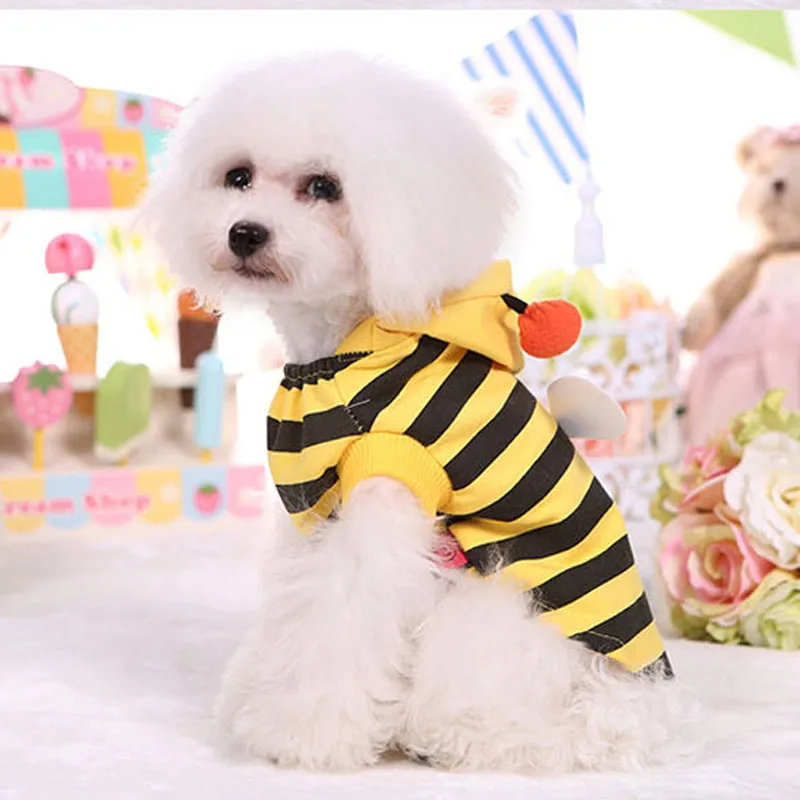 Одежда для собак с милыми крыльями зимняя одежда кошек изображением пчелы пальто