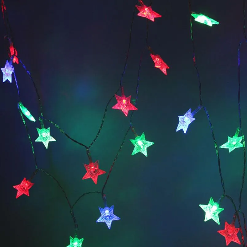 1 шт 20 LED батарея коробка сад Рождественская вечеринка пятиконечная звезда