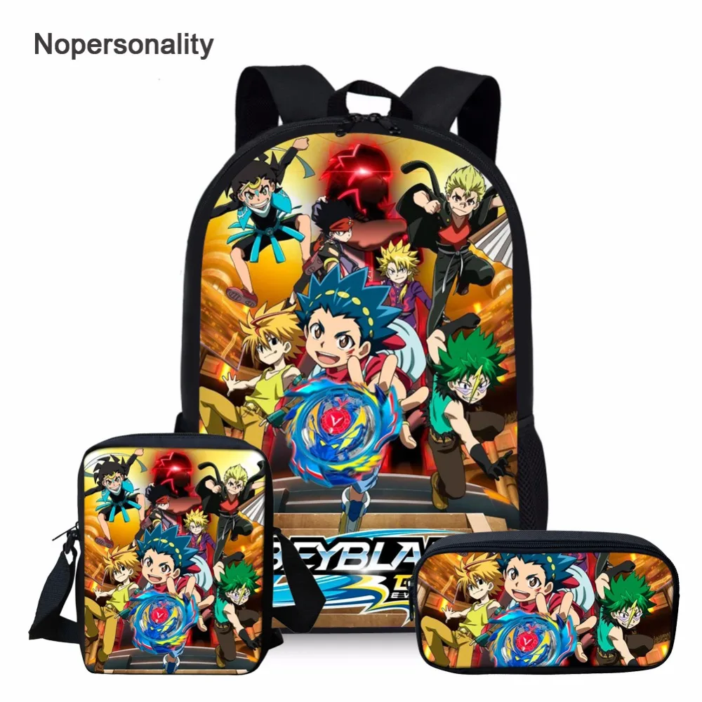 Nopersonality игры аниме Beyblade Burst печати школьные сумки наборы для подростков мальчиков крутой мультфильм дети школьные сумки детские книжные сумки
