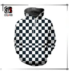OGKB Fall Winter Loose Comfort Long Pants Men's Cool Print Black White Grid 3D Sweatpants Man Hiphop Harem Joggers Pants Homme
