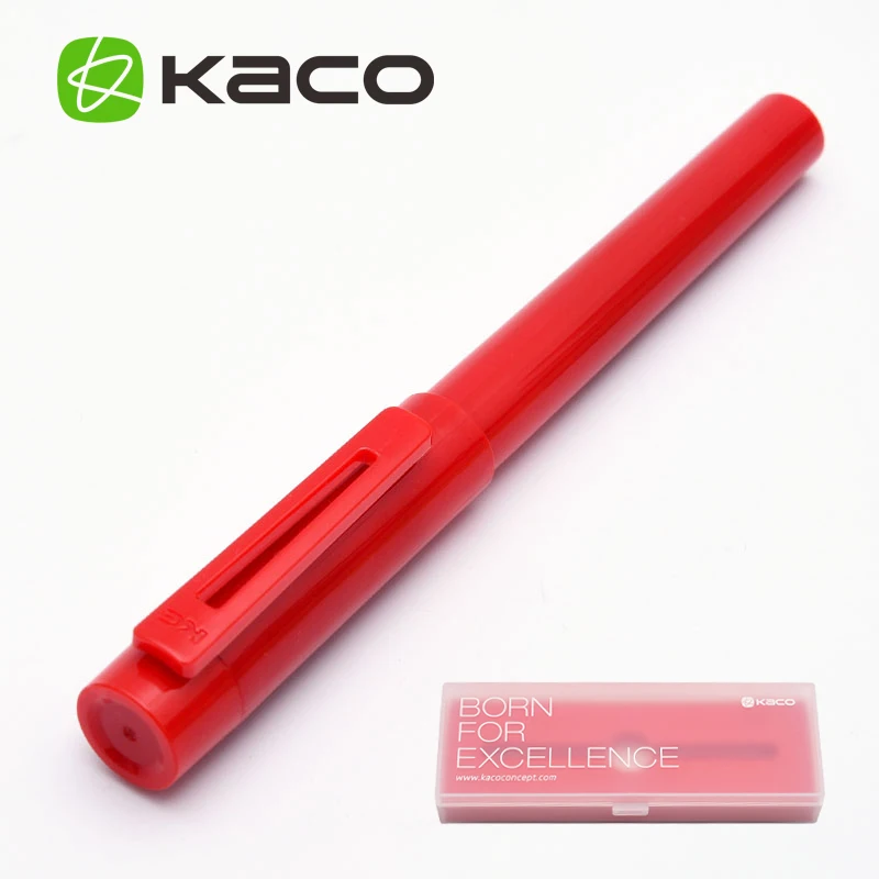 Модные канцелярские принадлежности KACO SKY EF/F перьевая ручка 0,38 мм 0,5 мм прозрачные/конфетные/металлические цветные чернильные ручки с коробкой - Цвет: Red