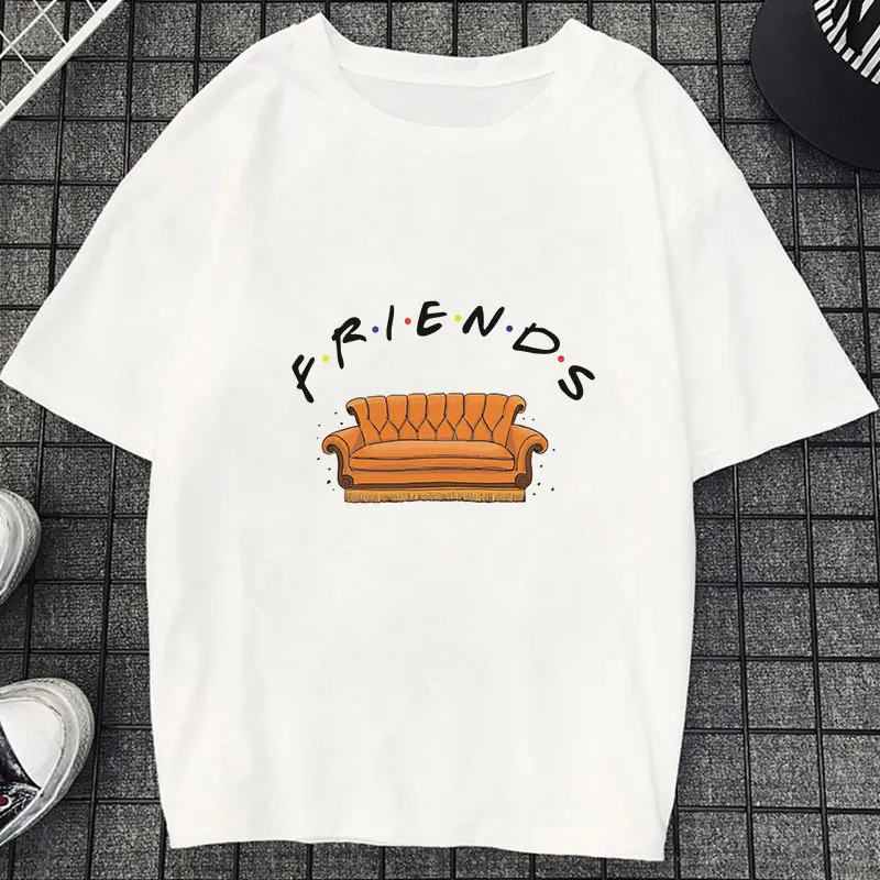 Футболка с надписью Friends Tv женская милая рубашка в стиле Харадзюку принтом