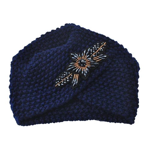 Шапка чалма с брошью. Зима - Цвет: Style 4 Navy