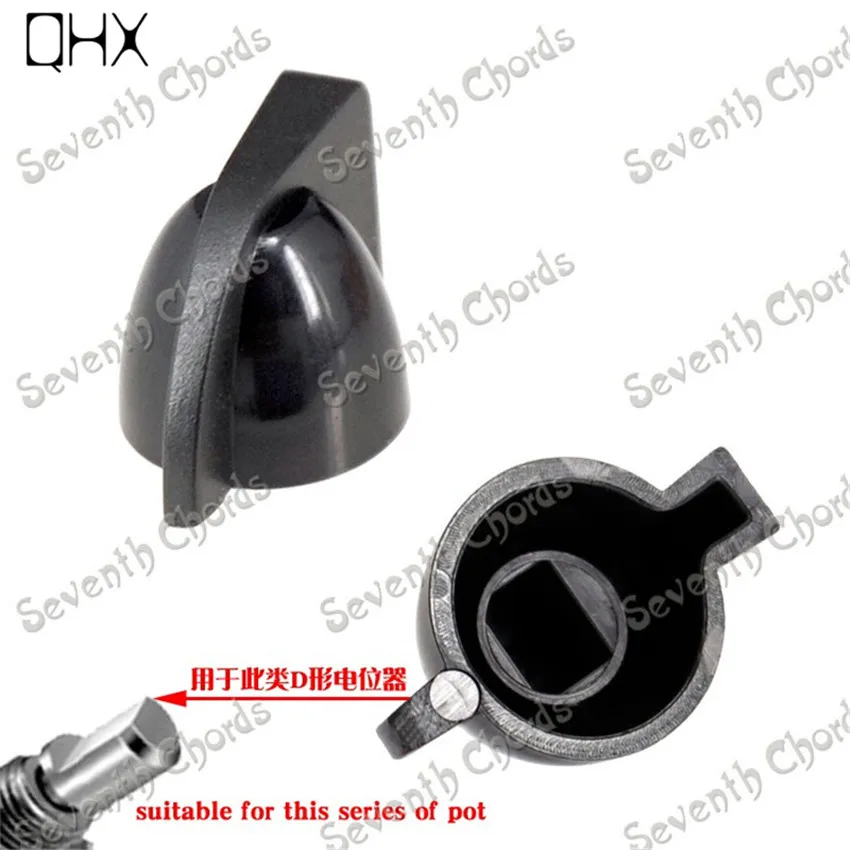 4 шт./лот черная куриная голова бас гитара кнопки усилителей с d образными валами