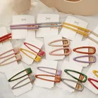 Женские заколки для волос, 2 шт., корейские геометрические неровные заколки карамельных цветов, аксессуары для волос, 2019