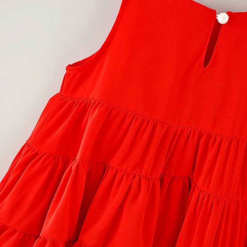 Платье с клубничкой для маленьких девочек детское летнее хлопковое платье