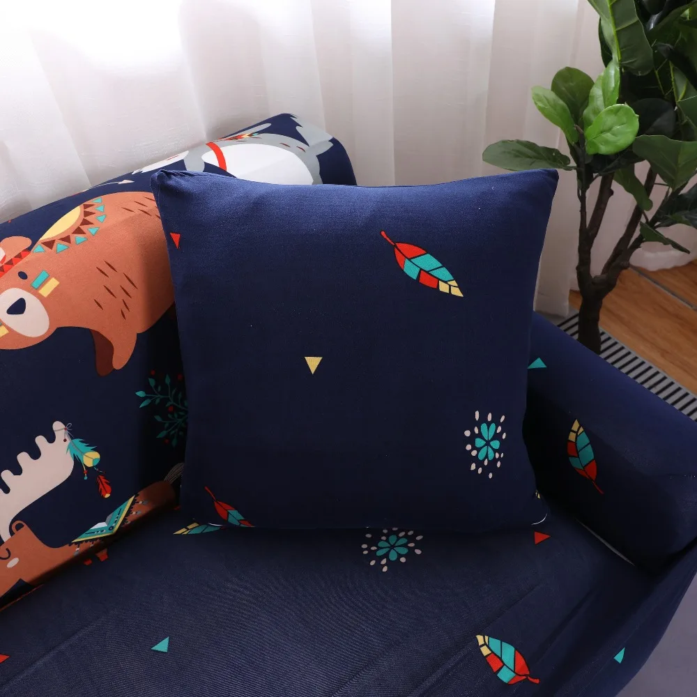

Cartoon Animals Sectional Sofa Covers Elastic All-inclusive Polyester Stretch Slipcover Sofa Towel Sofa Cushion for living room 31