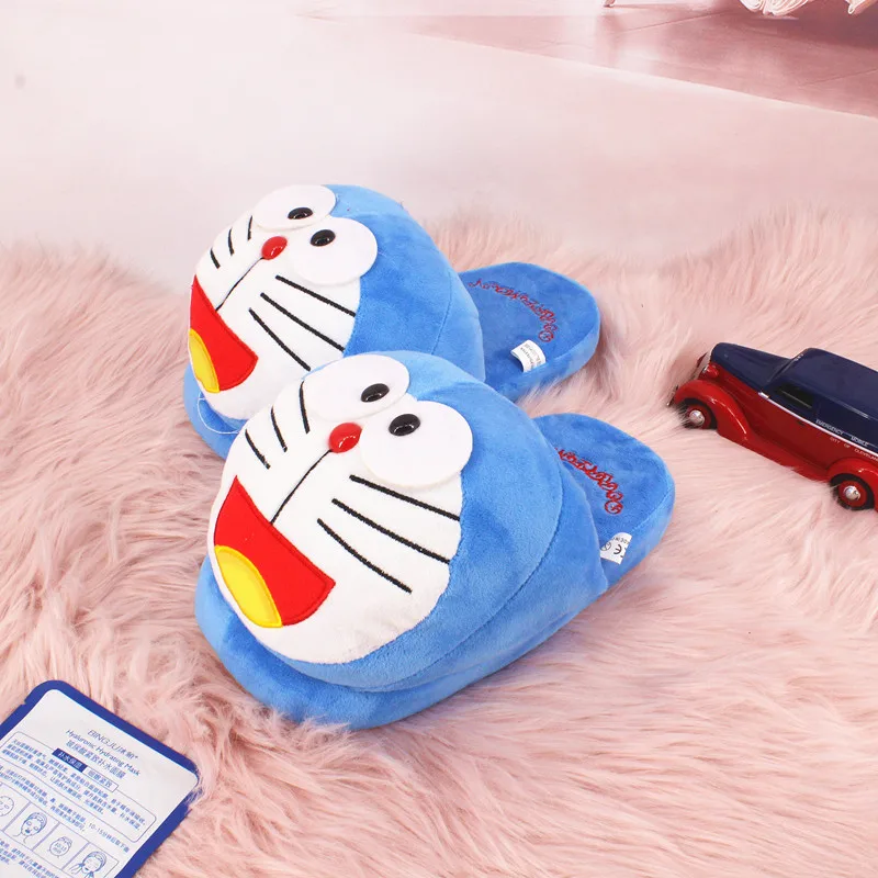Doraemon/хлопковые тапочки; домашние тапочки; зимняя женская обувь с героями мультфильмов; пушистые Тапочки