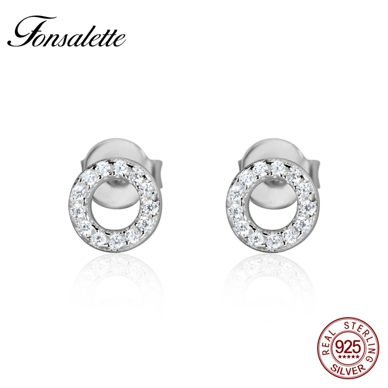 

Женские серьги-гвоздики с фианитами, из циркона