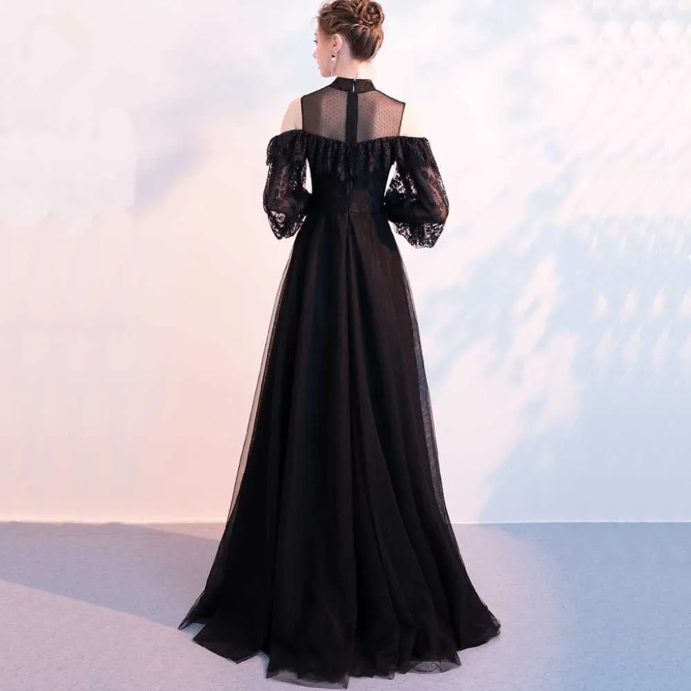 Сексуальные черные тюлевые Платья для подружек невесты JaneVini кружевные платья с
