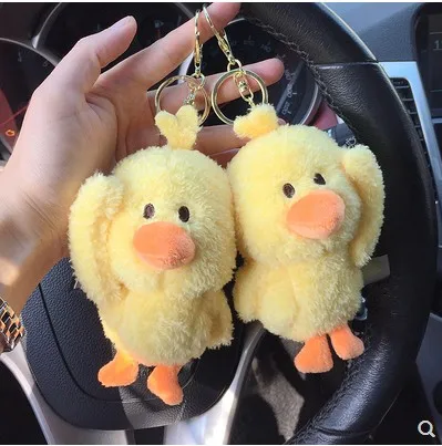 Бесплатная доставка желтая подвеска с форме утки брелок Женская креативная