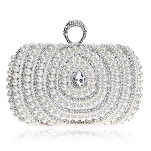 YM1084silver SEKUSA, бриллианты, кольцо на палец, модная женская сумка на цепочке, сумка на плечо, украшенная бисером, для свадебной вечеринки, клатч, кошелек, сумка - Цвет: YM1084silver