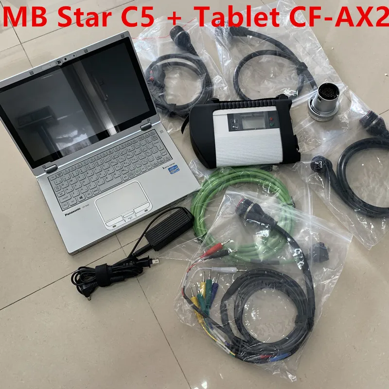 2021 MB Star C5 с ноутбуком CF AX2 Best диагностики Поддержка Wi Fi Беспроводной соединение
