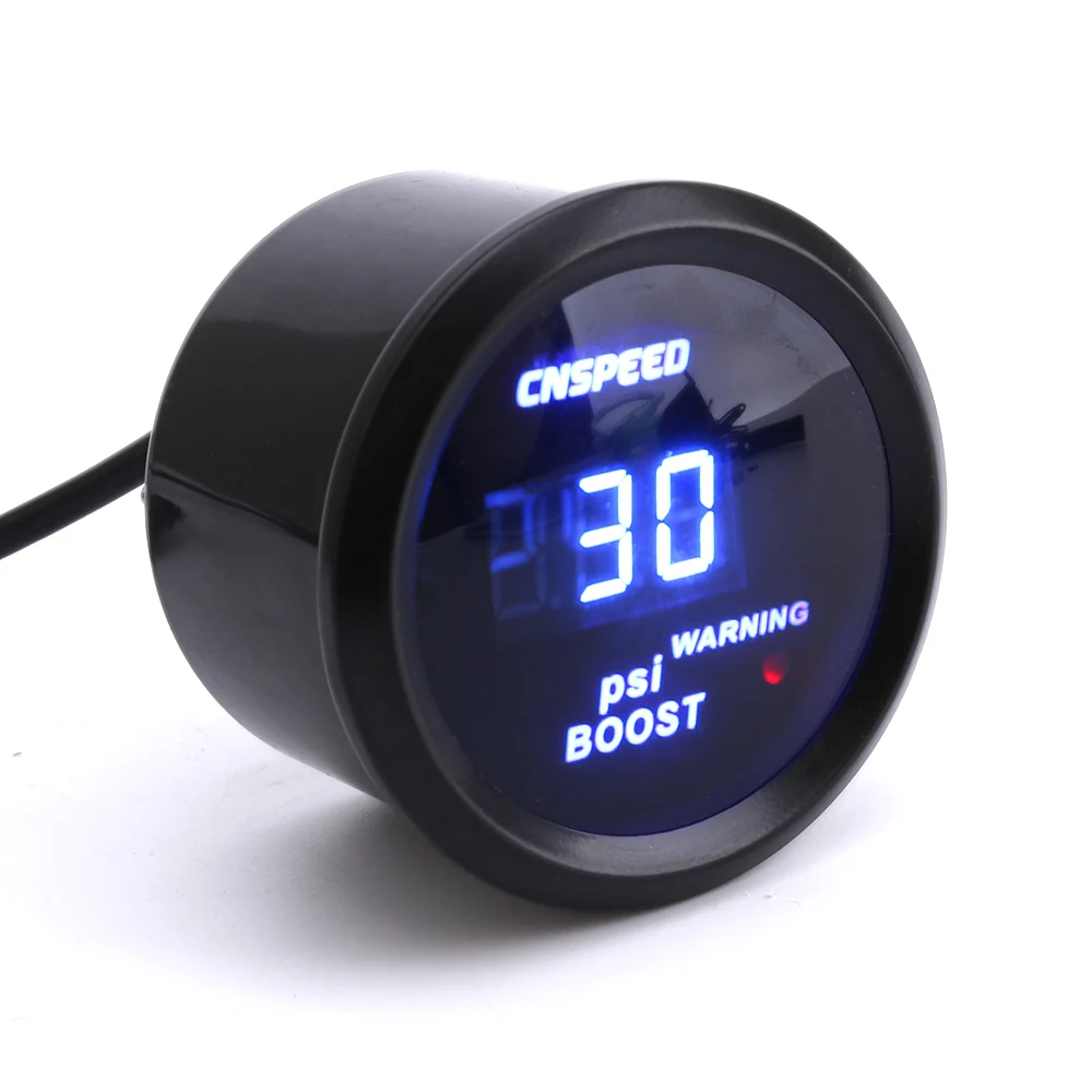 CNSPEED 2'' 52MM Turbo Boost gauge -14~30PSI Blue Digital Led Meter sensor YC101332 | Автомобили и мотоциклы