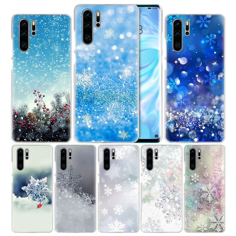 Чехол с рождественскими снежинками для Huawei P20 P30 P40 Lite E P Smart Z Plus 2019 P10 Mate 10 20 Pro