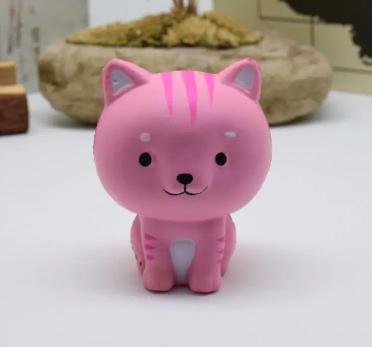 Pink cat Новые Мягкие игрушки медленно Упругие ПУ декомпрессии моделирование животные милый кот панда олень медленно поднимающийся антистресс релиз игрушки - Цвет: Pink cat