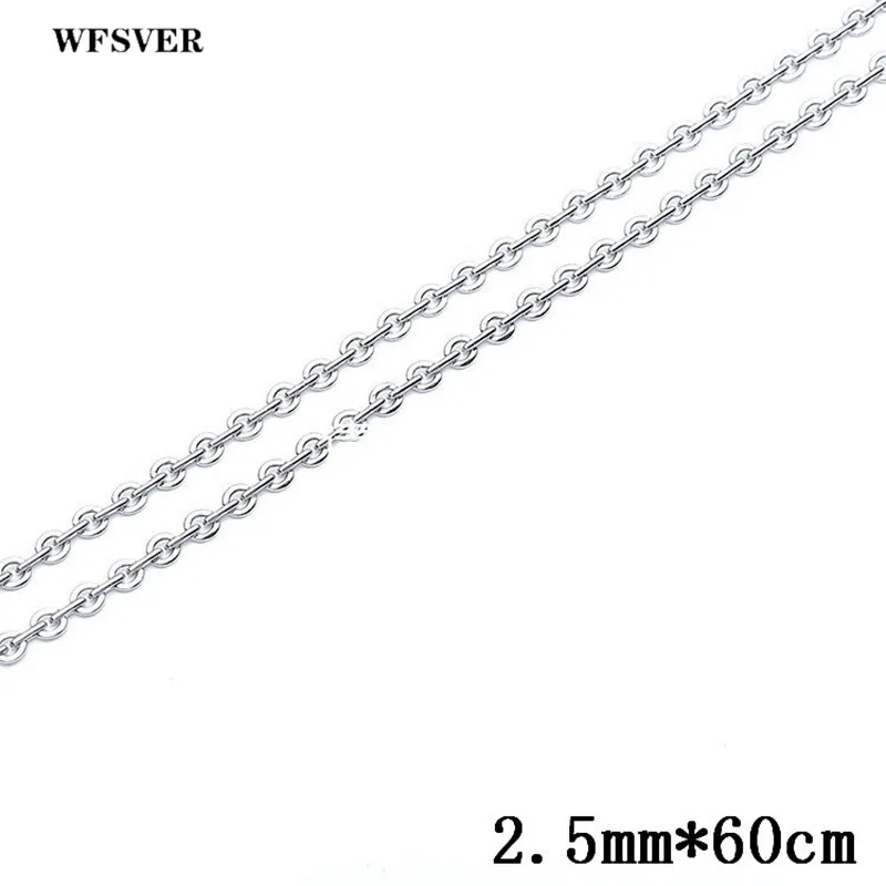 WFSVER 60 см 2 5/3 5 мм нержавеющая сталь цепочка без распорок для ожерелья Diy ювелирных