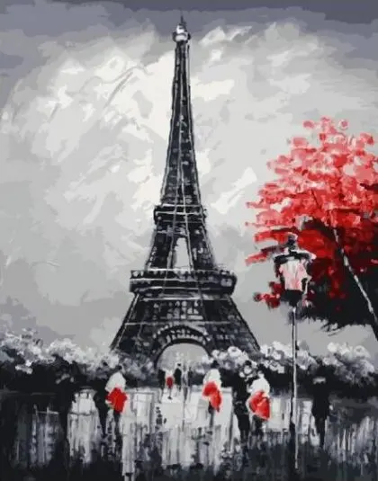 

cioioil-T1248 gray Paris DIY Painting By Numbers Acrylic Paint On Canvas Modern Wall Art Picture Coloring By Numbers