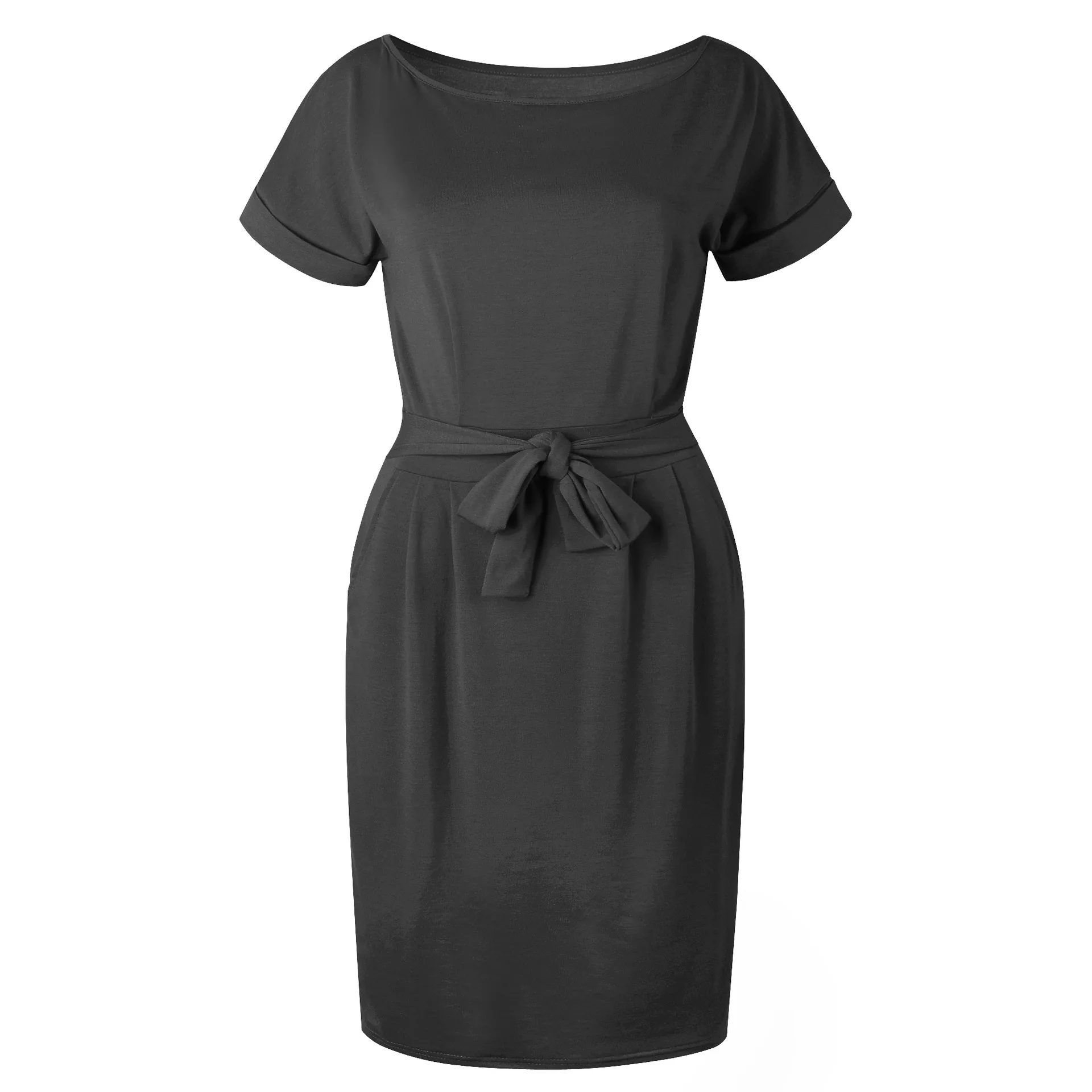 Для женщин Velvet Sheath Dress зеленый черный o образным вырезом короткий рукав тонкий